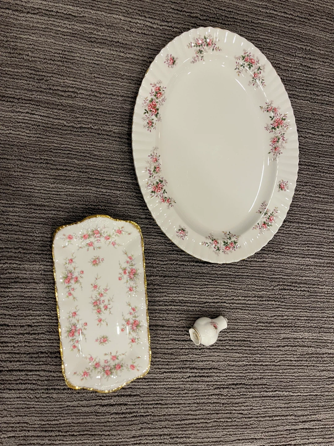 China platter, tray and salt shaker
