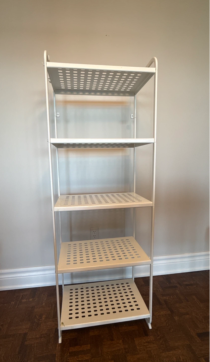 White 5-Shelf Metal Storage Unit