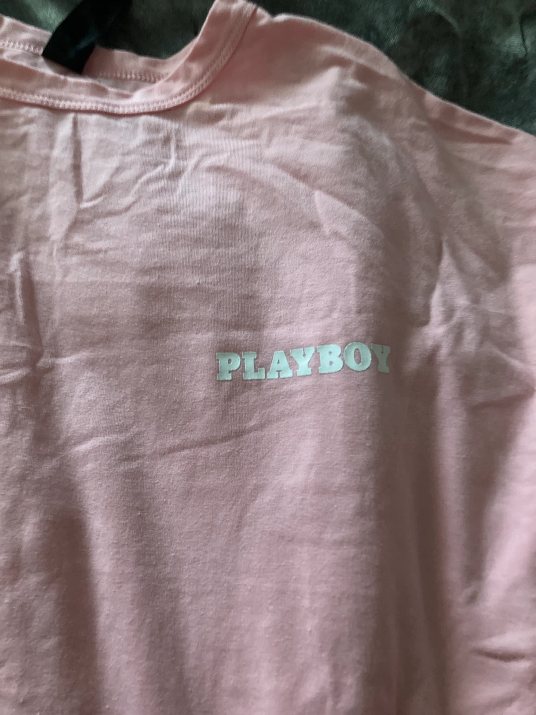 Pink Playboy T-Shirt with Rhinestone Bunny Logo - photo 2