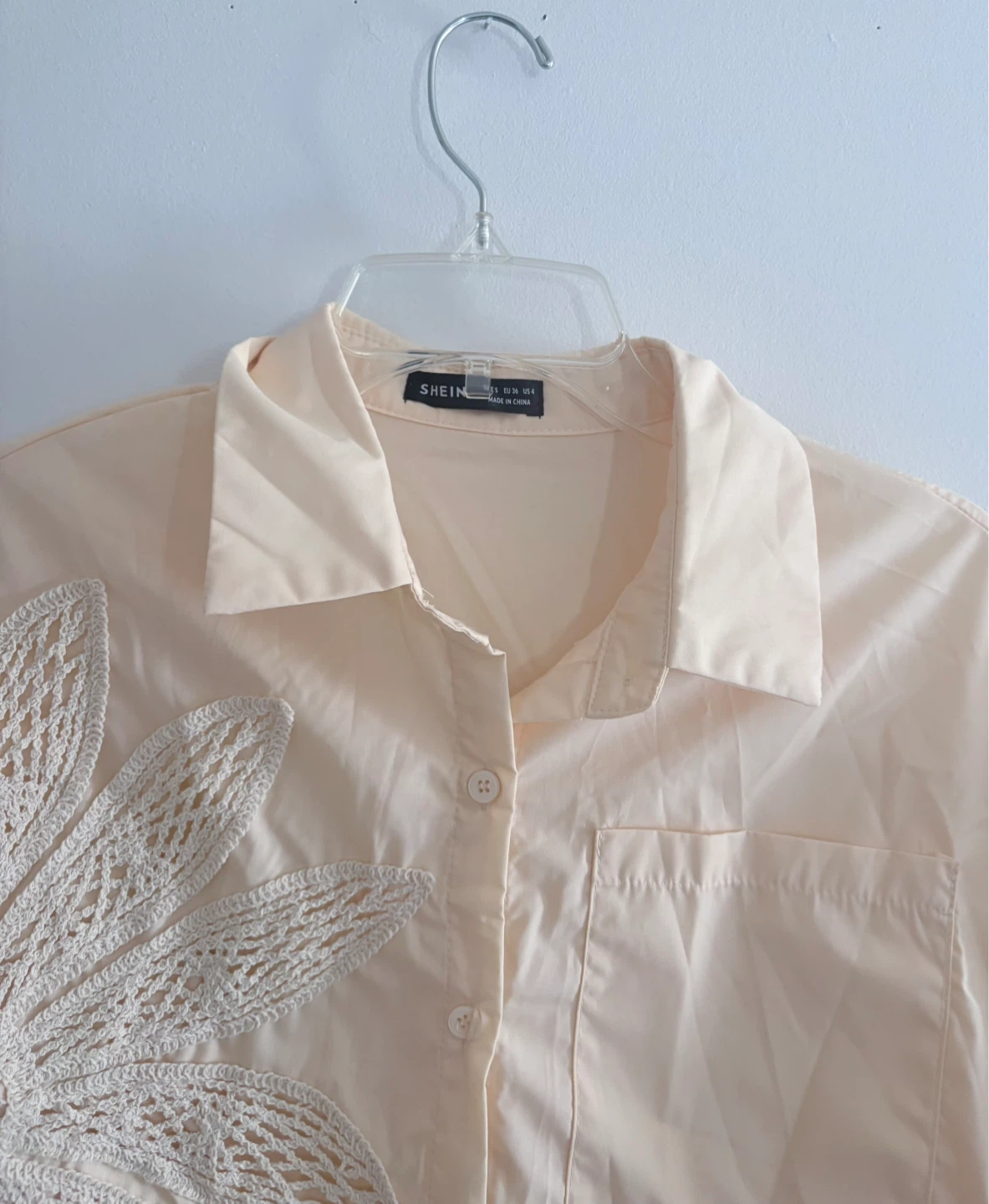 Crochet embellished Flower Button-Up Shirt🌱 (new ) - photo 4