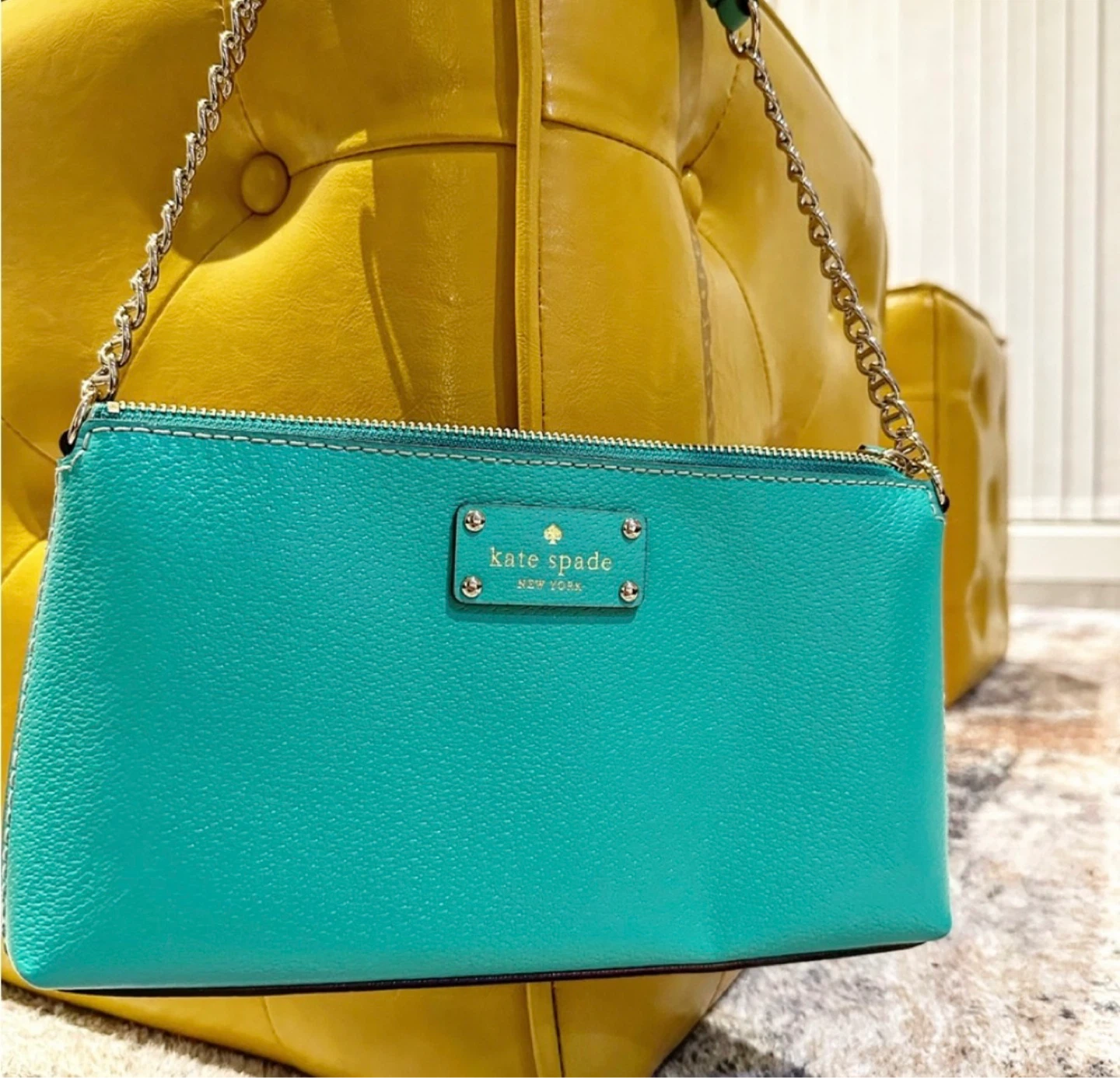 Kate Spade Teal Clutch with Chain - photo 4