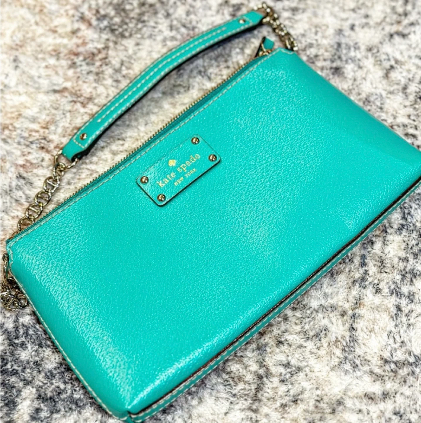 Kate Spade Teal Clutch with Chain