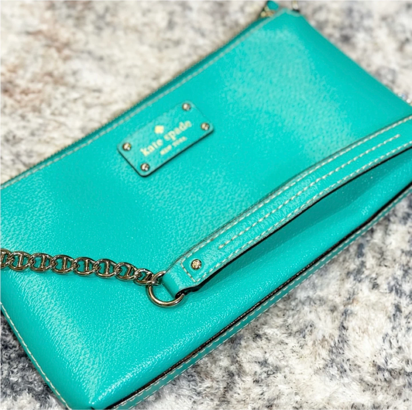 Kate Spade Teal Clutch with Chain - photo 2