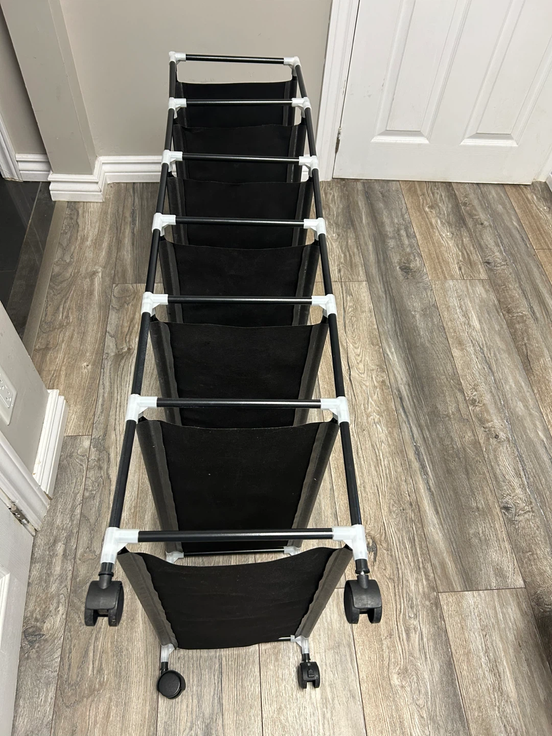6-Tier Black Shoe Rack with Wheels - photo 2