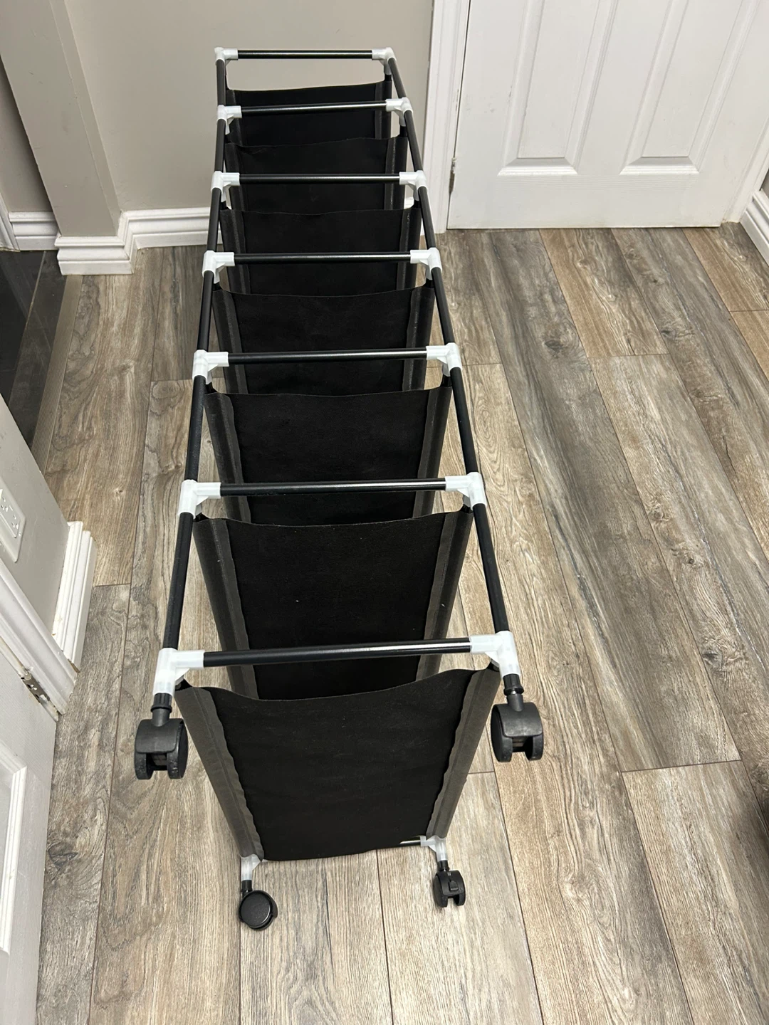 6-Tier Black Shoe Rack with Wheels - photo 3
