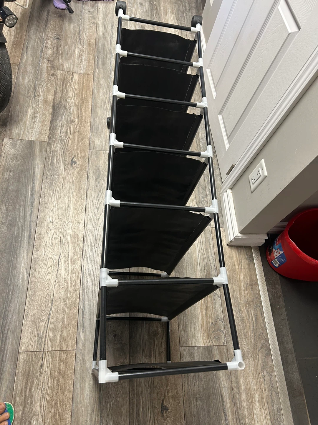 6-Tier Black Shoe Rack with Wheels - photo 4