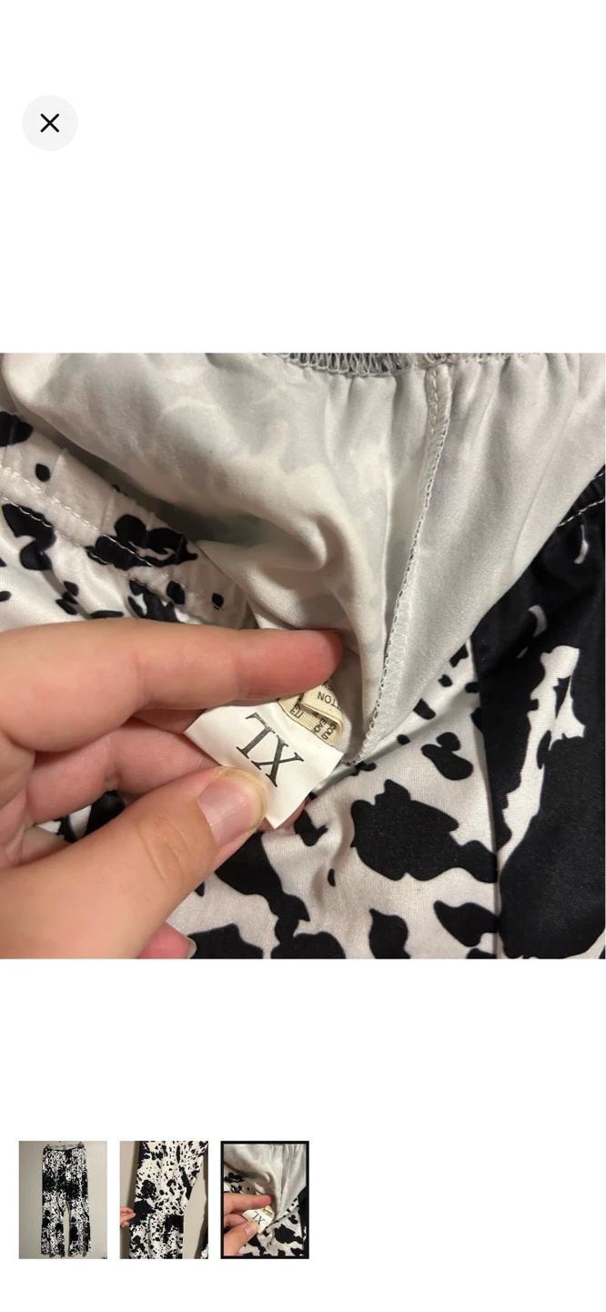 Black and White Splatter Print Wide Leg Pants - photo 3