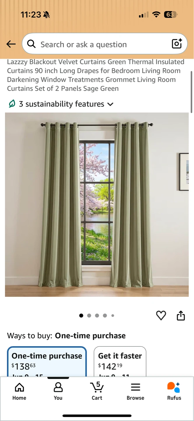 Lazzyy Blackout Velvet Sage Green Curtains
