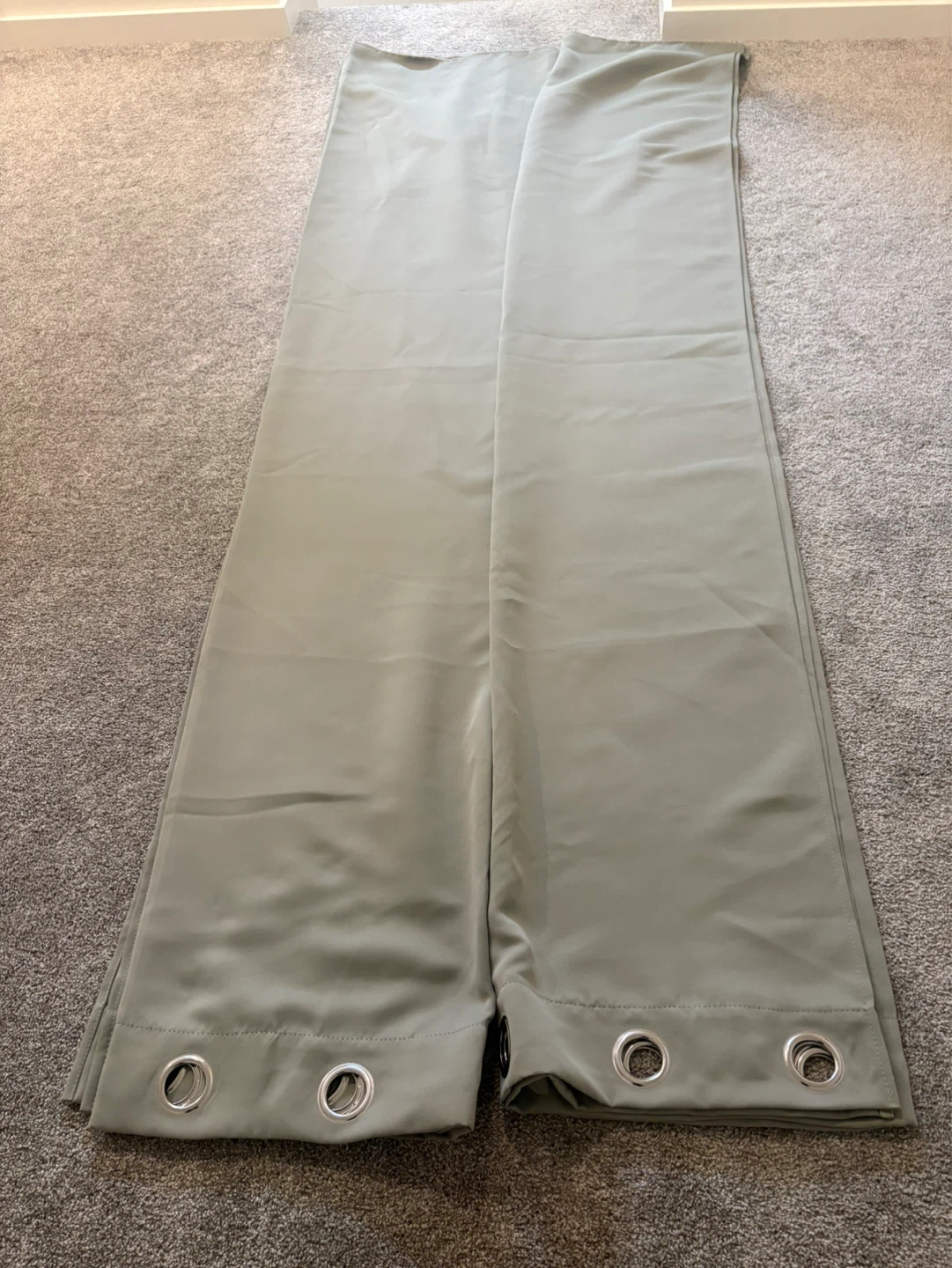Lazzyy Blackout Velvet Sage Green Curtains - photo 3