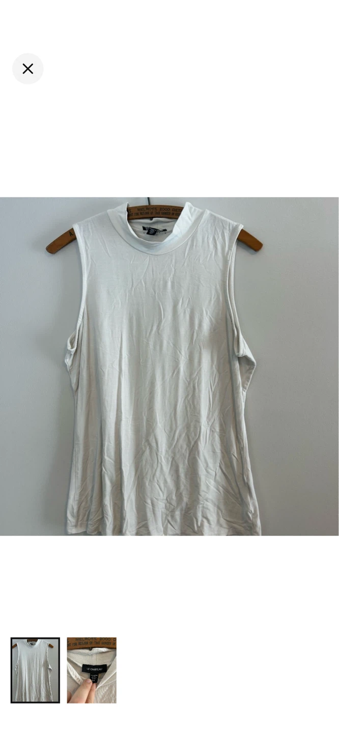 Le Château Sleeveless Mock Neck Top - White
