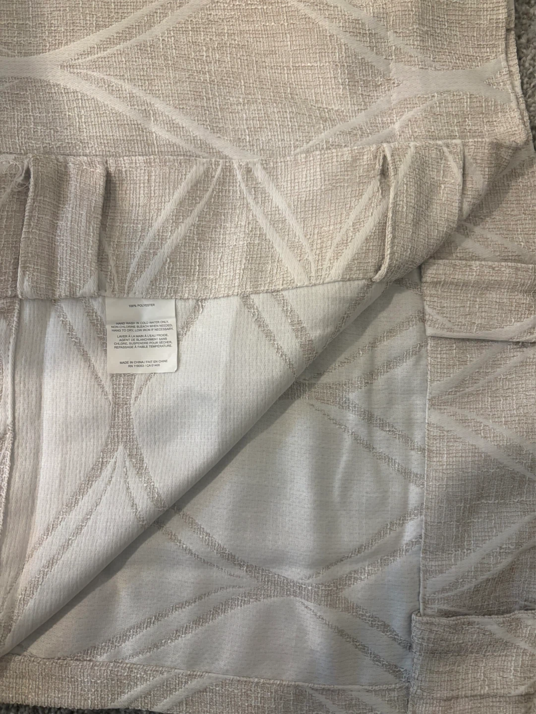 Beige Curtains with Diamond Pattern - photo 3