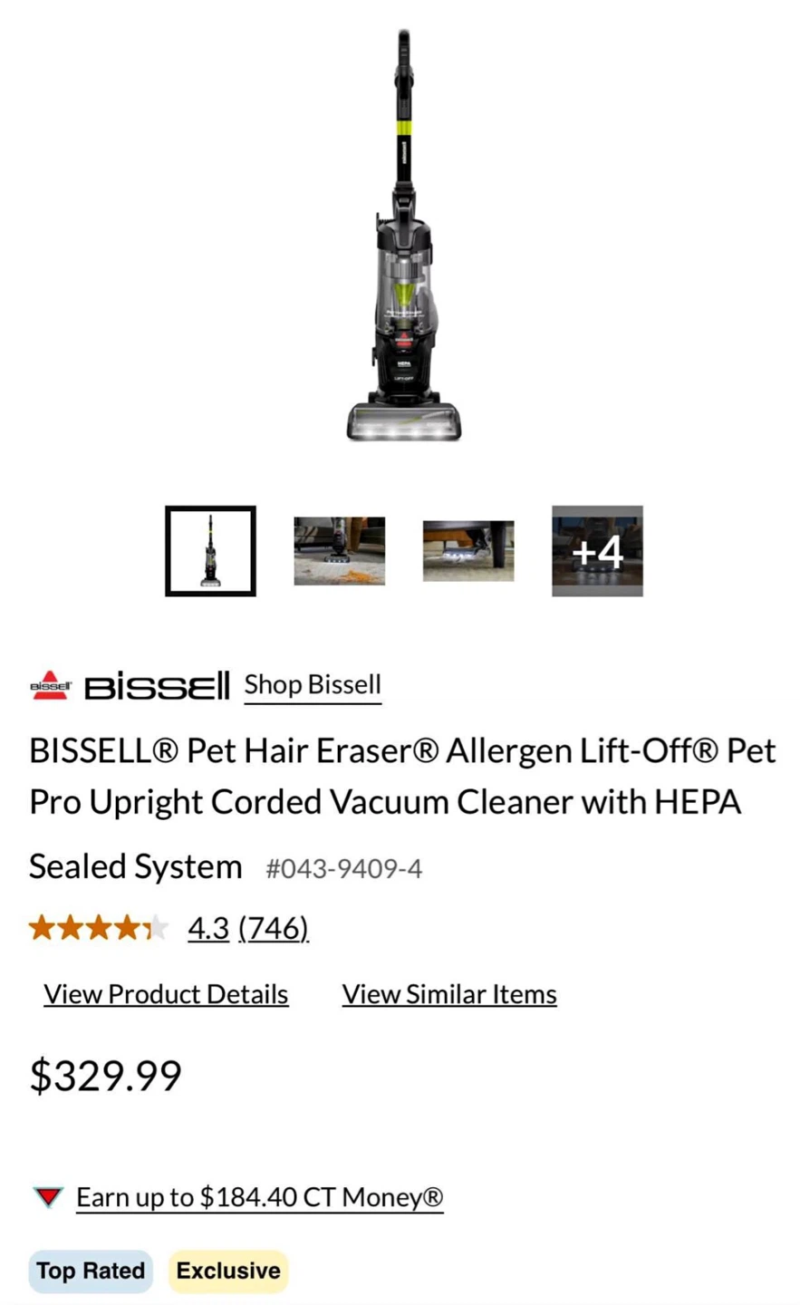 Bissell Pet Hair Eraser Allergen Lift-Off Upright Vacuum - photo 2