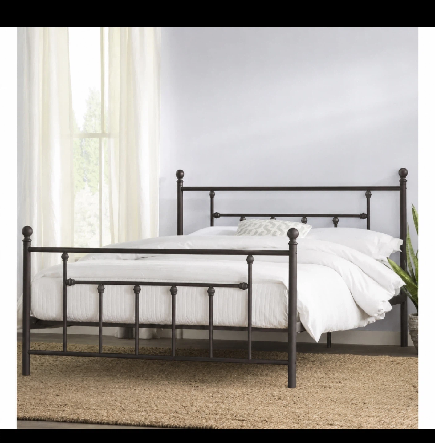 Queen Charcoal Platform Bed Frame