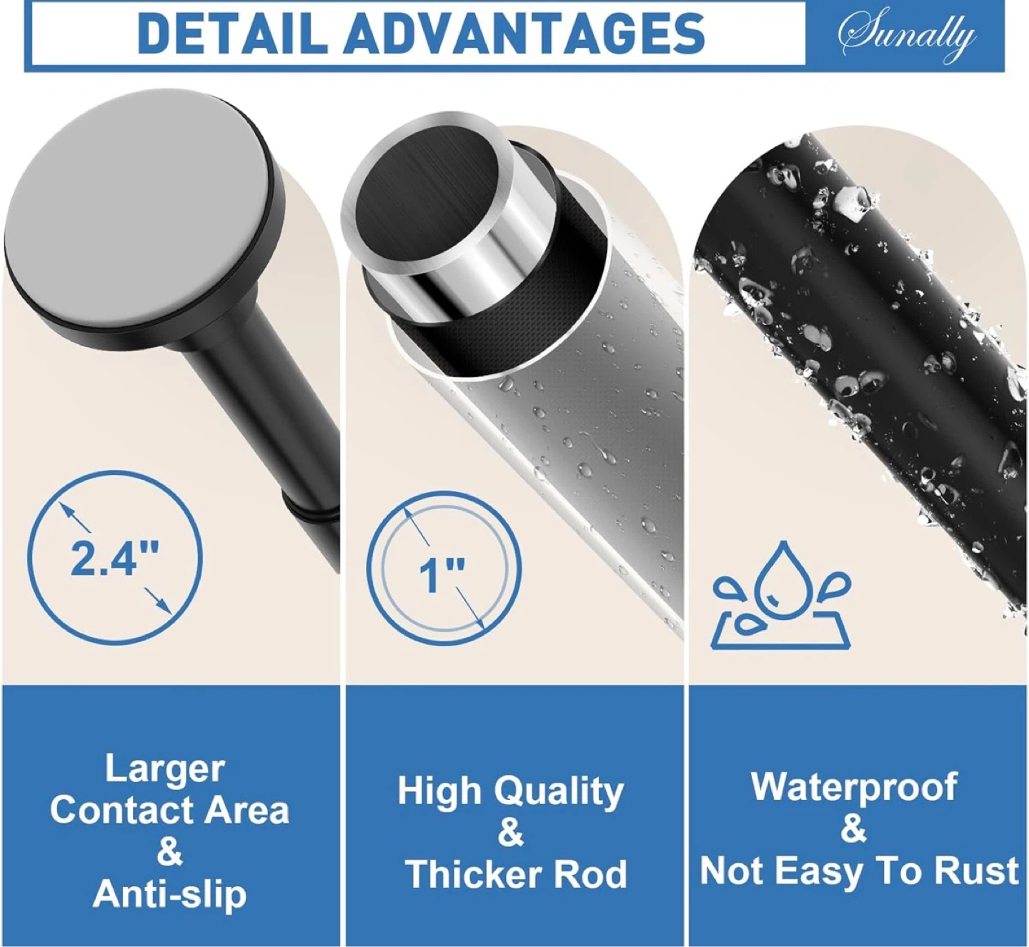 NEW Tension Rod Adjustable No Drilling. Adjustable 32-75 Inch - photo 2