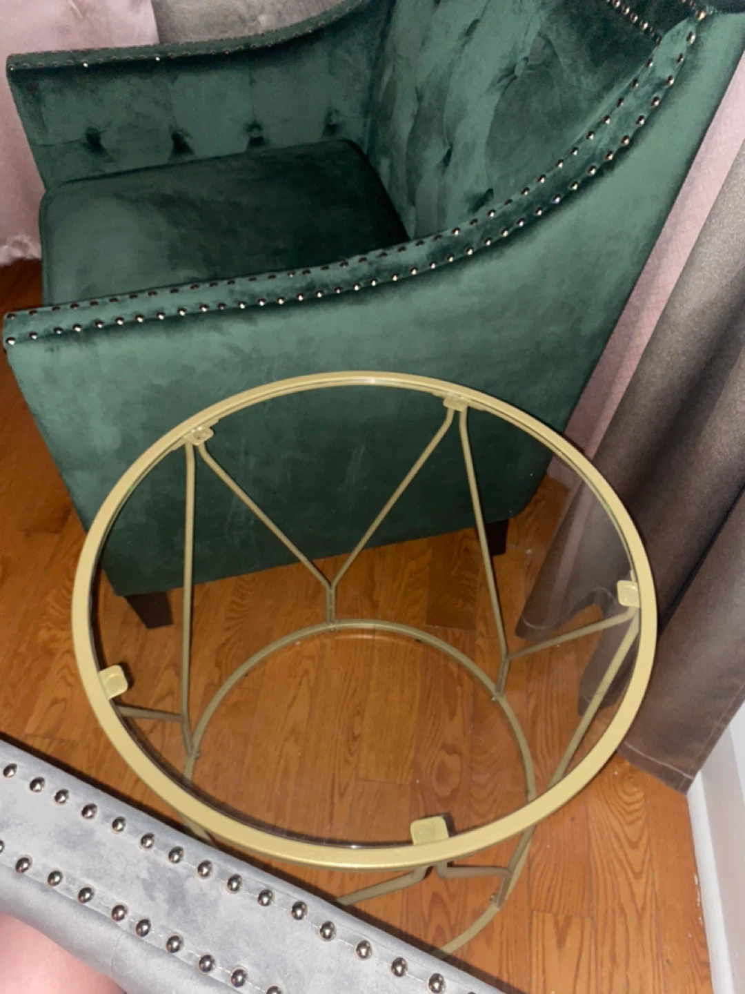 Emerald Green Velvet Accent Chair - photo 5