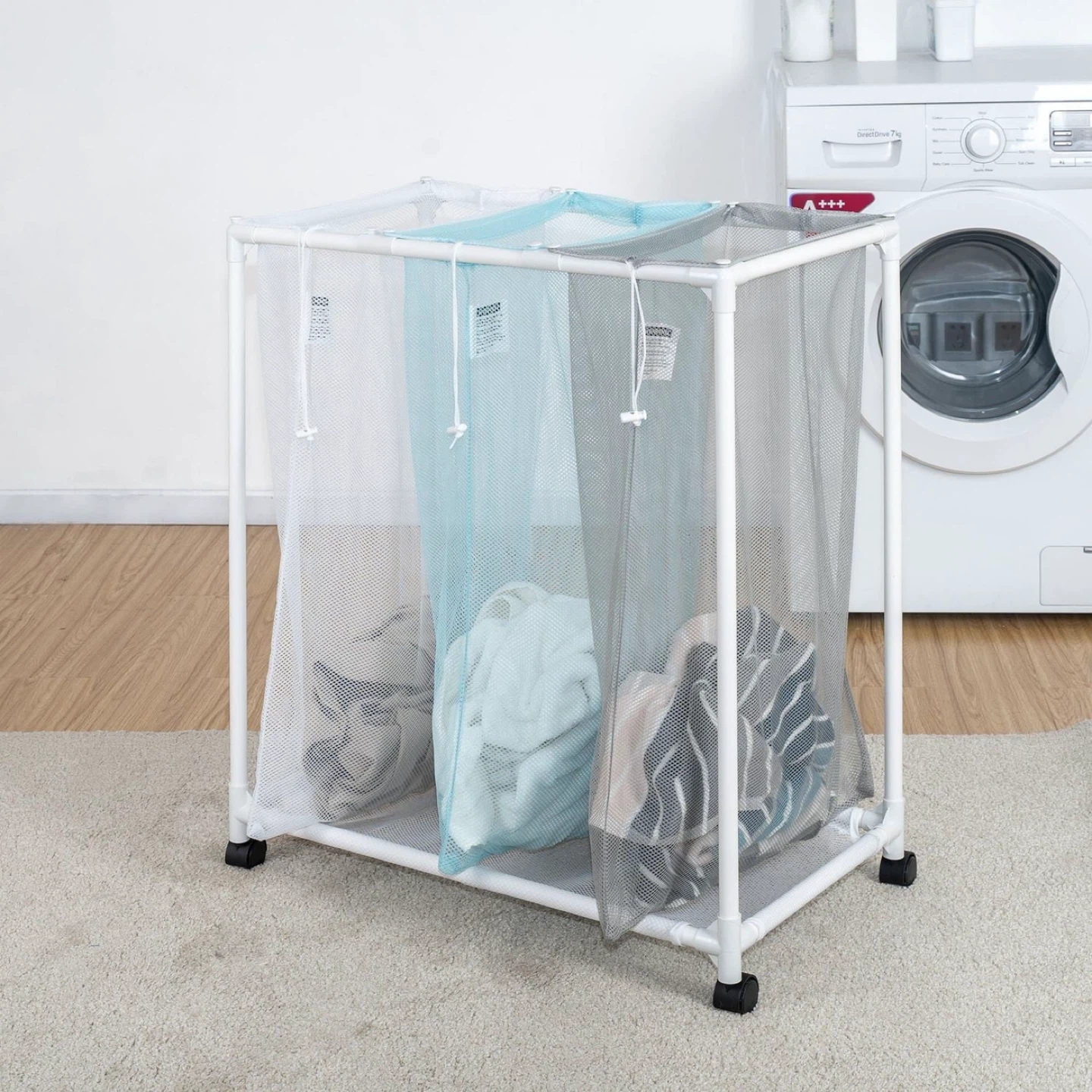 3-Section Laundry Sorter Cart (Brand New) - photo 4