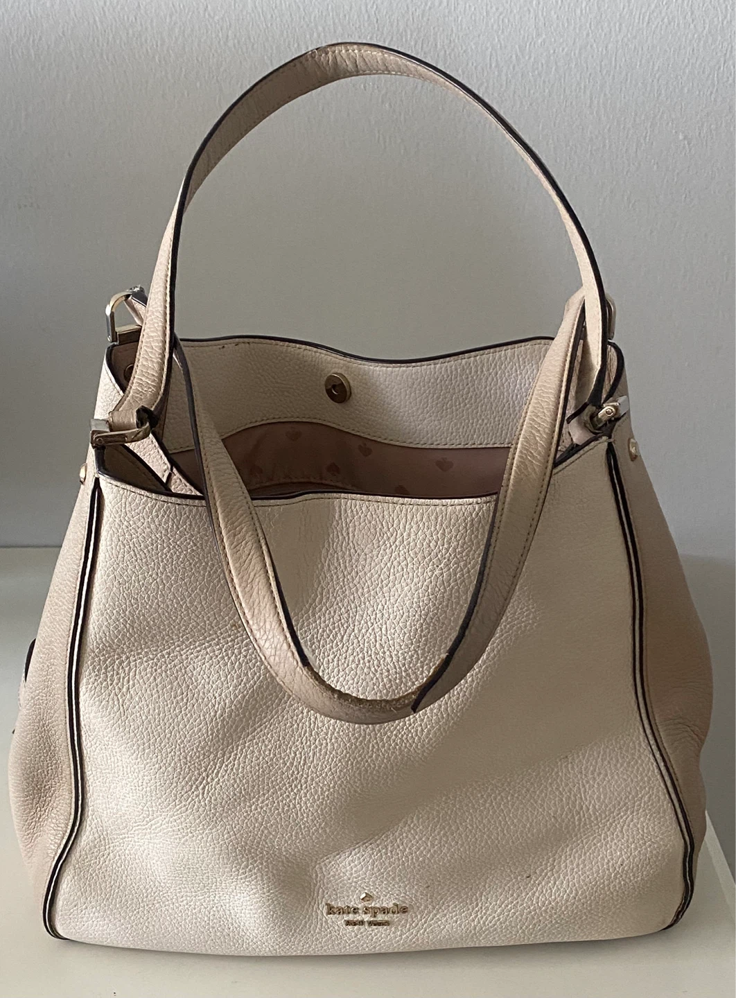 Kate Spade Beige Leather Shoulder Bag