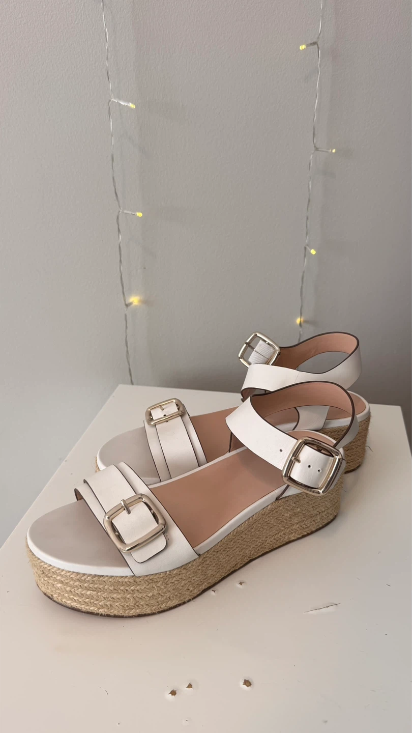 27 EDIT White Platform Espadrille Sandals | Size 10
