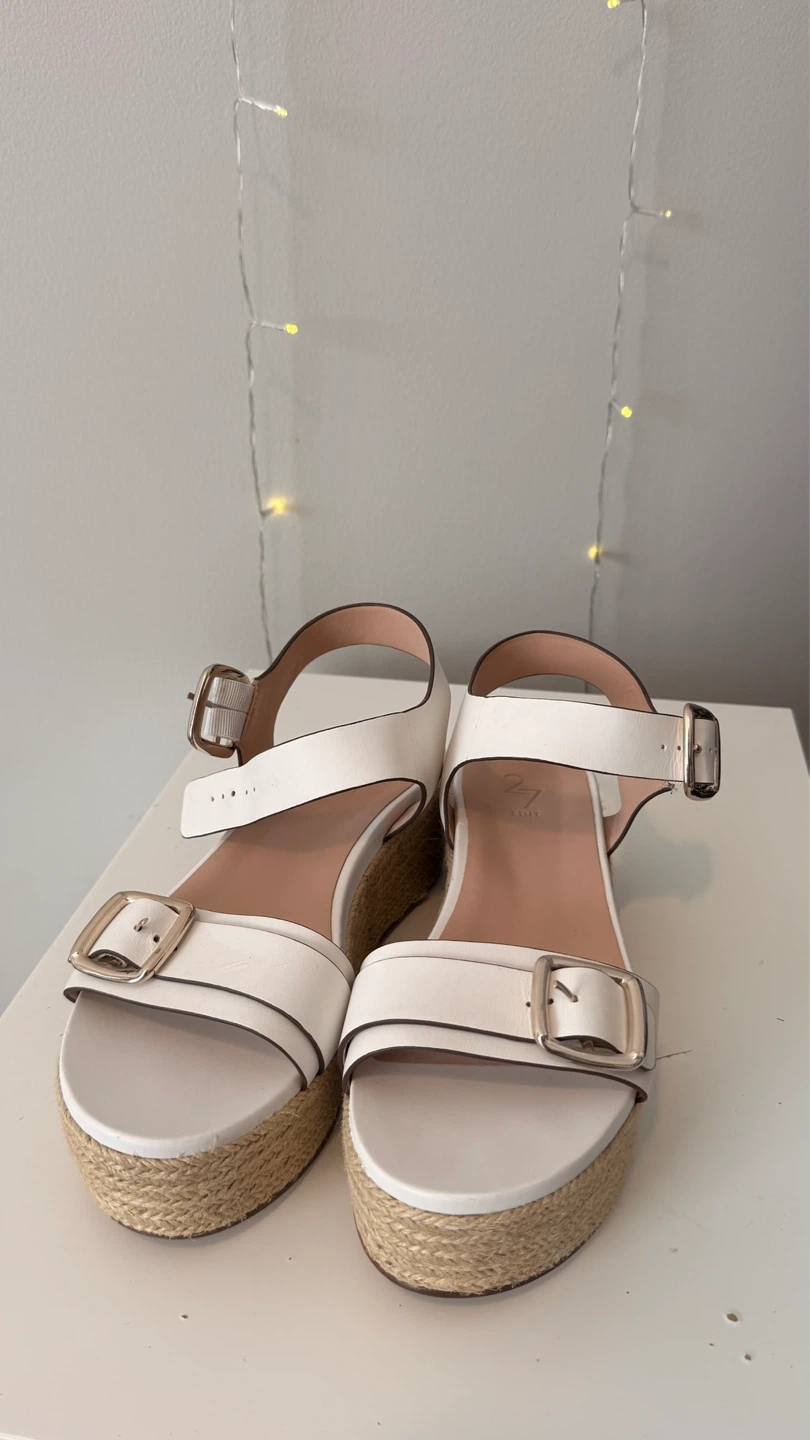 27 EDIT White Platform Espadrille Sandals | Size 10 - photo 2