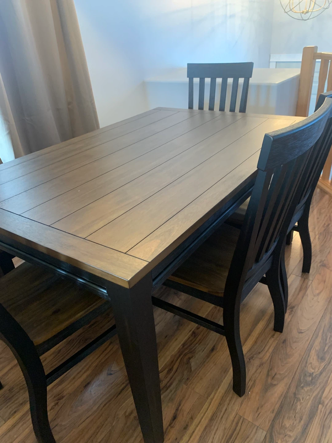 Caylie Noir 6-Piece Dining Set - Ebony, Driftwood