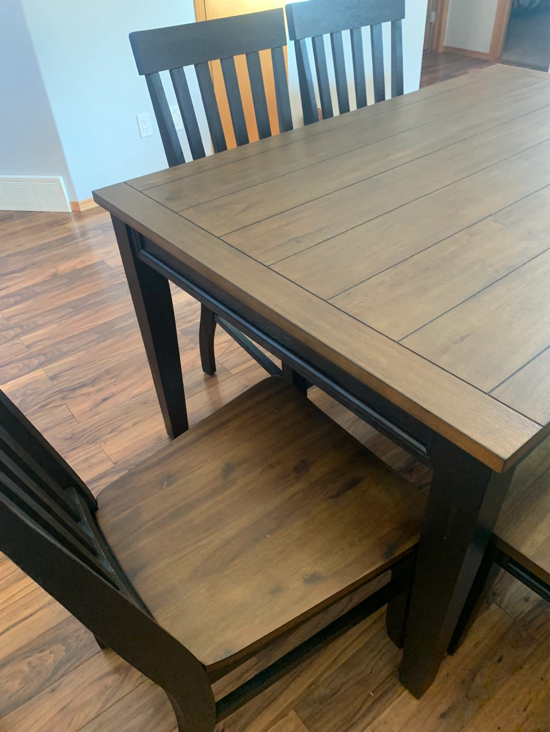 Caylie Noir 6-Piece Dining Set - Ebony, Driftwood - photo 3