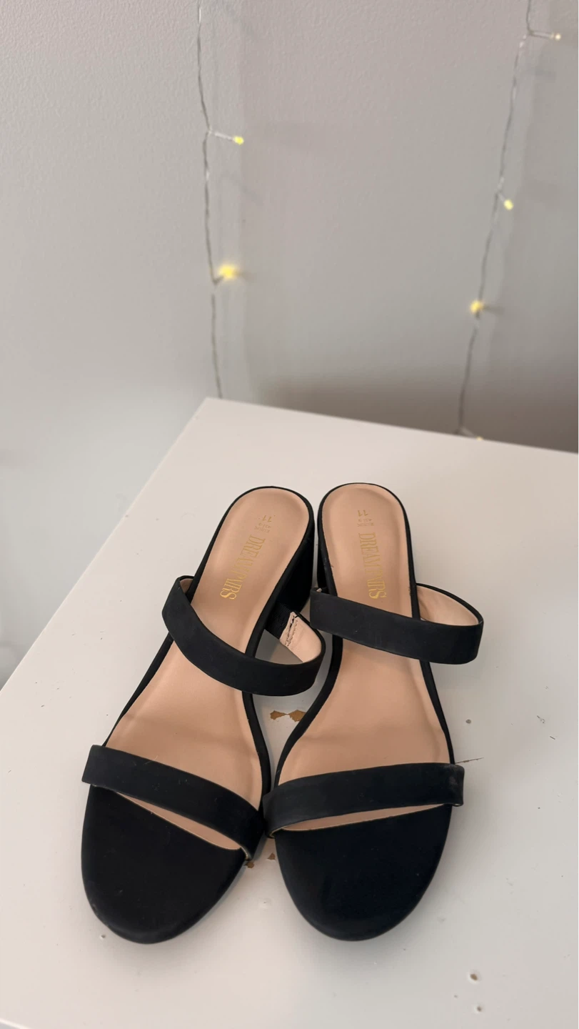 Dream Pairs Black Low Block Heel Sandals | Size 11 | Never Worn - photo 2