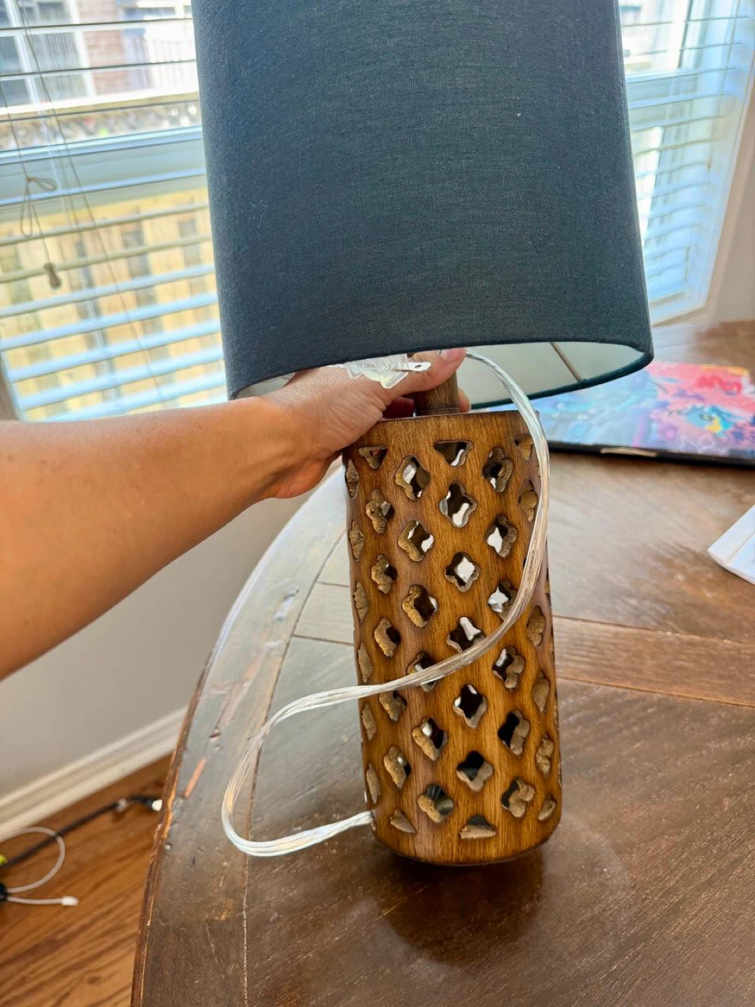 Decorative Table Lamp with Cutout Design - photo 3