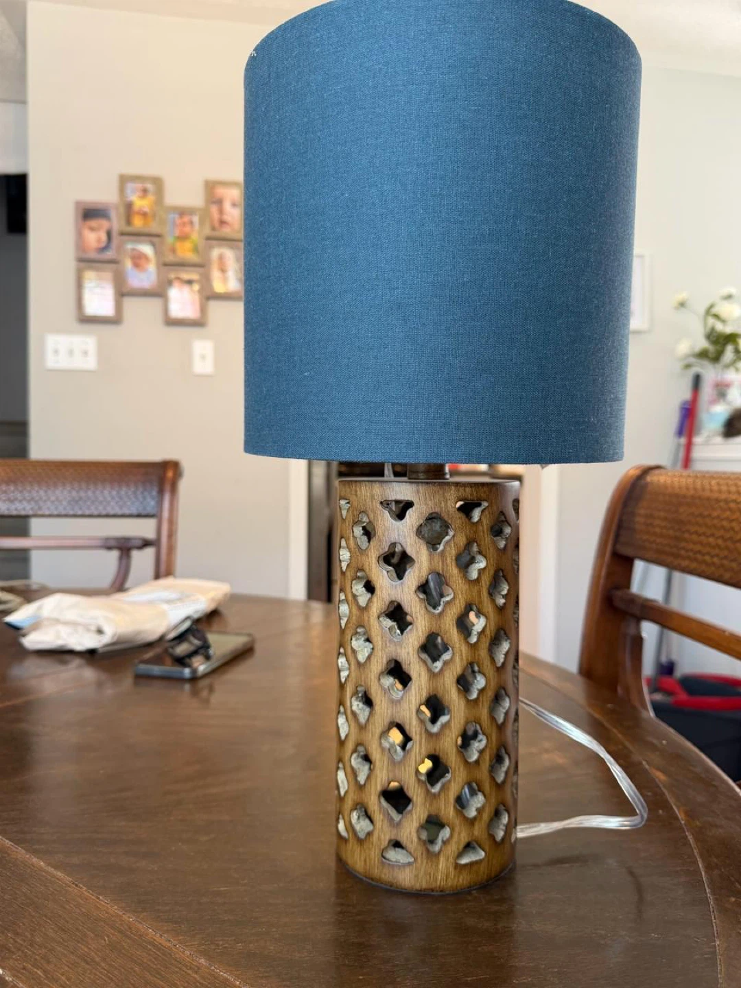 Decorative Table Lamp with Cutout Design