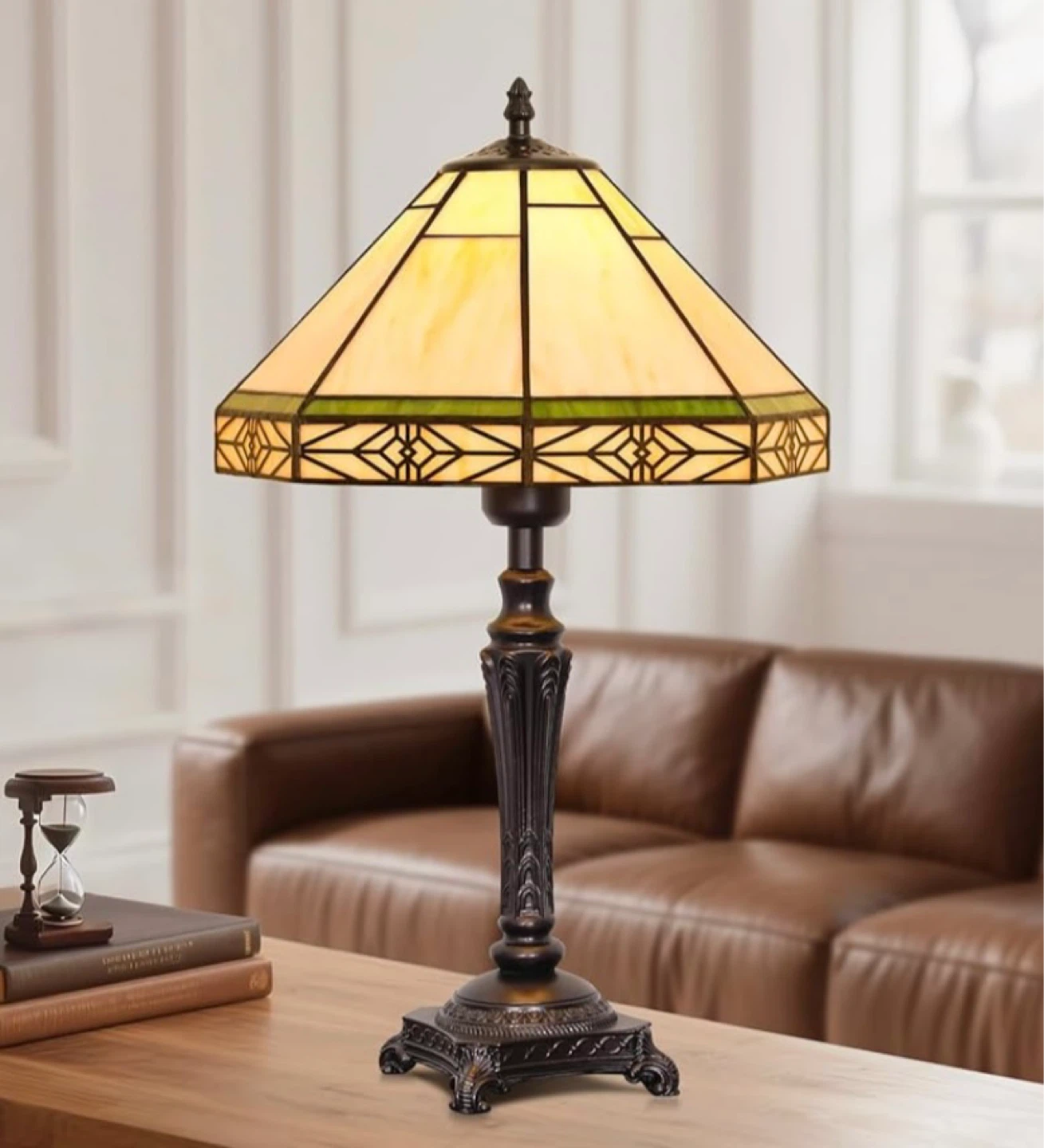 New Tiffany Style Stained Glass Shade Table Lamp - photo 2