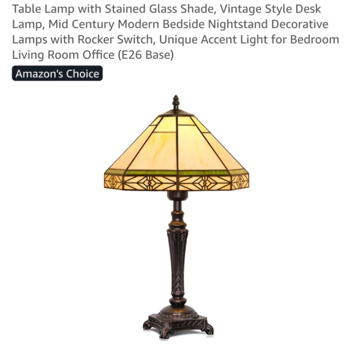 New Tiffany Style Stained Glass Shade Table Lamp