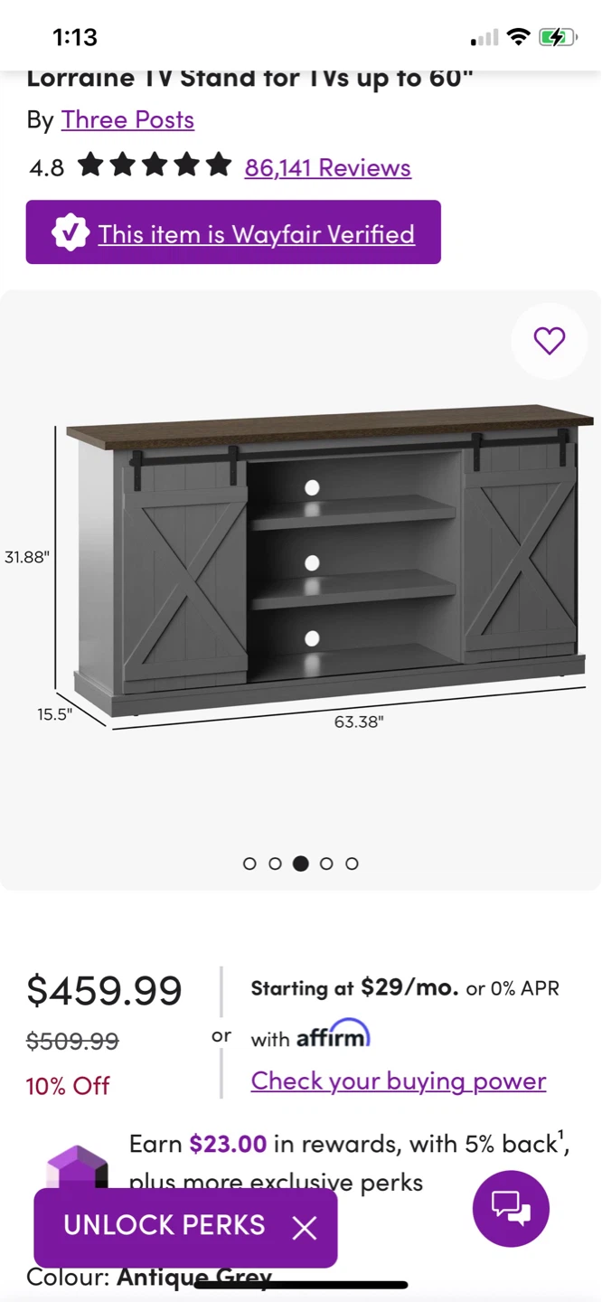 Three Posts Lorraine TV Stand