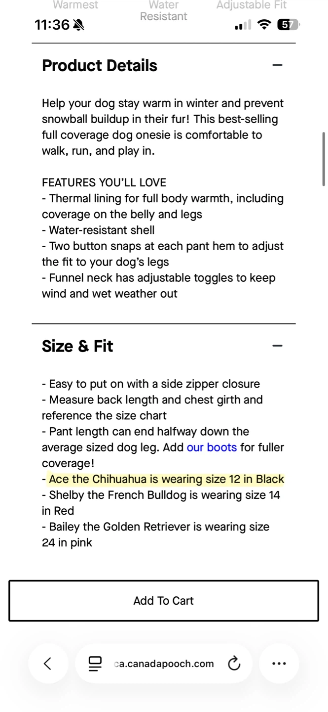 Canada Pooch The Snow Suit Dog Jacket - photo 2