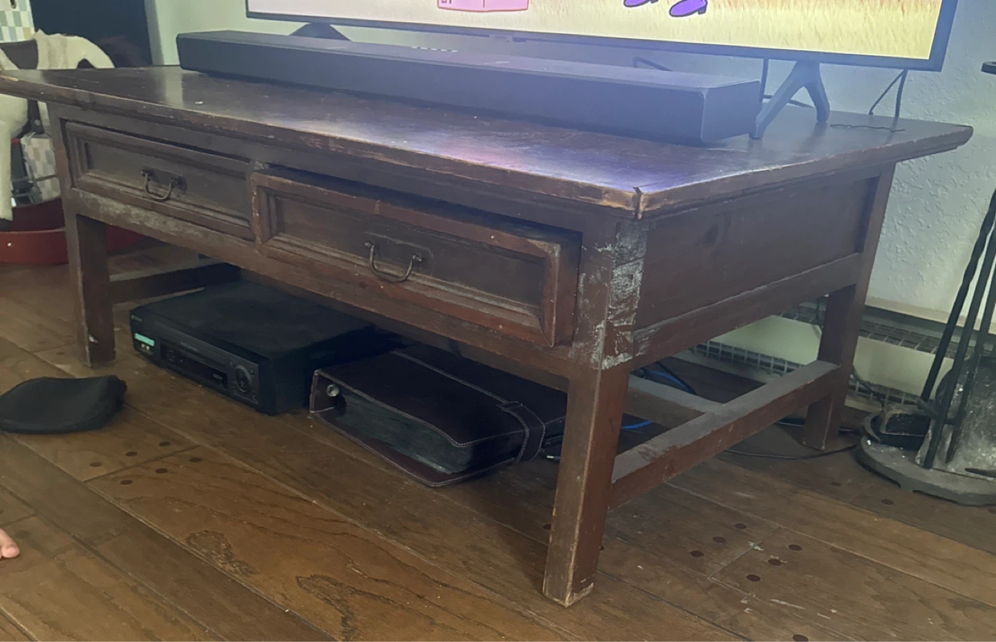 Wooden Coffee Table with Drawers