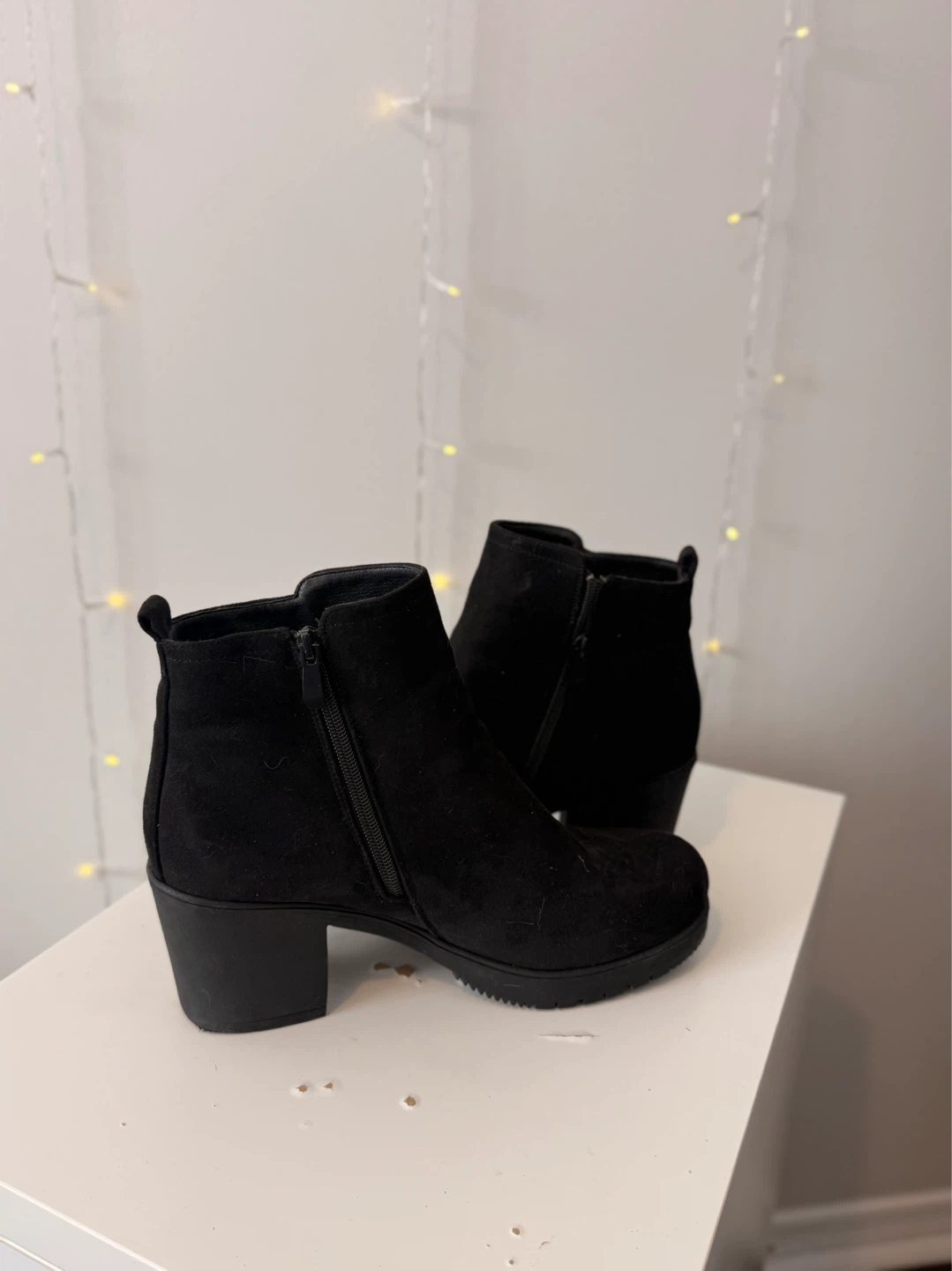 Dream Pairs Black Chunky Heel Ankle Boots Size 11 - photo 3