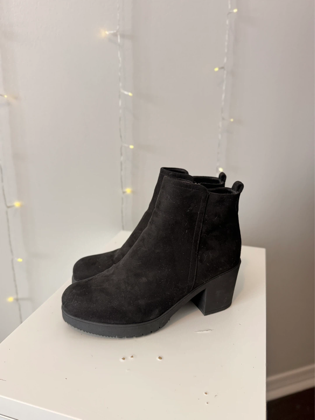 Dream Pairs Black Chunky Heel Ankle Boots Size 11 - photo 2