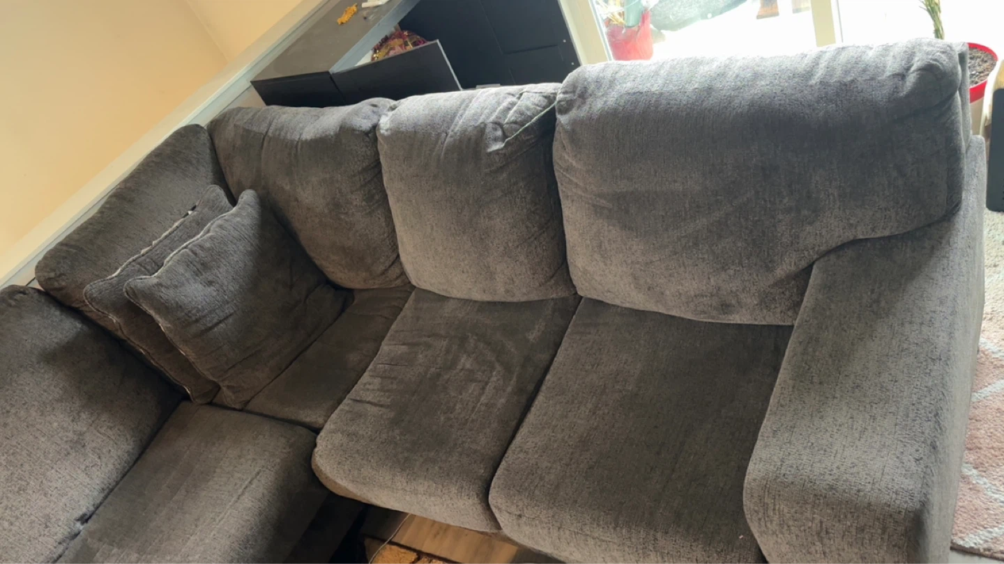grey L-shaped sectional couch - photo 2