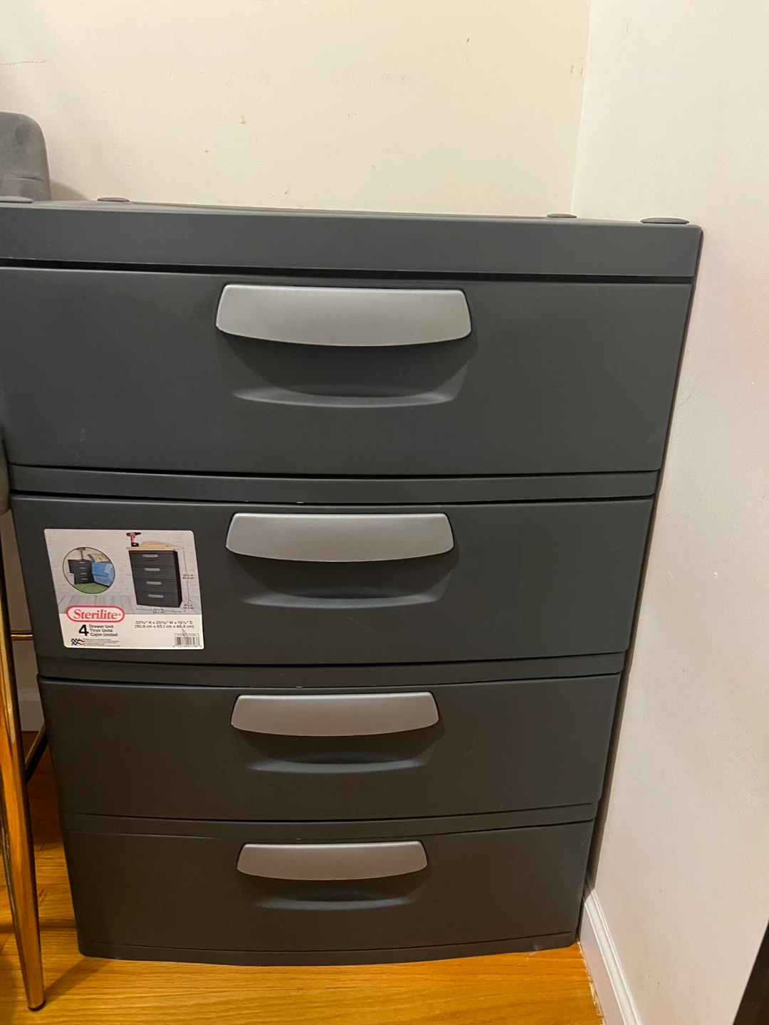 Sterilite 4 Drawer Plastic Rolling Cart
