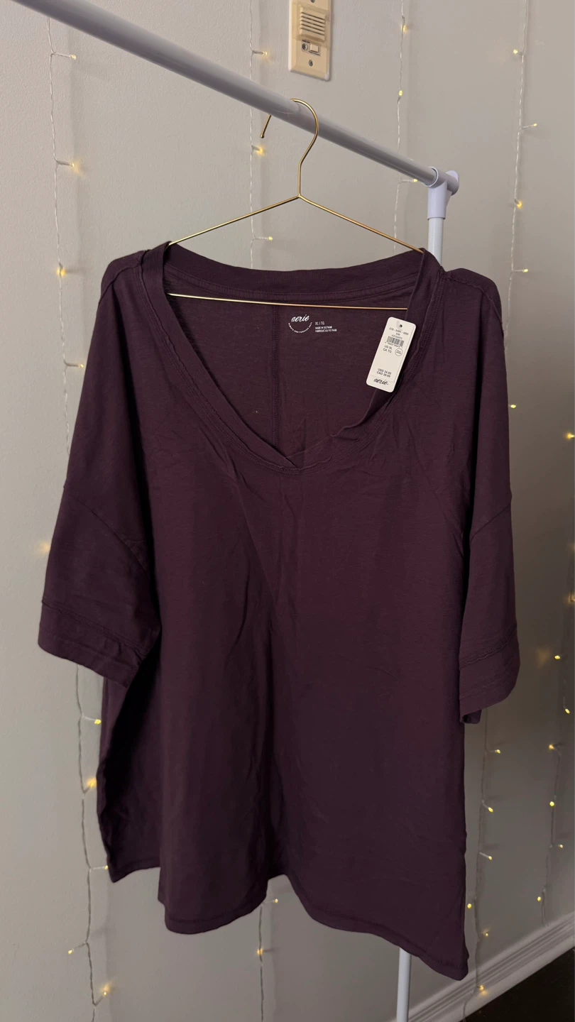 Aerie Oversized Boyfriend V-Neck T-Shirt | XL | NWT - photo 2