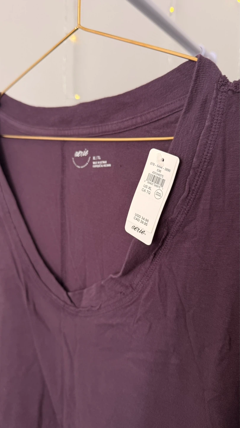 Aerie Oversized Boyfriend V-Neck T-Shirt | XL | NWT - photo 4