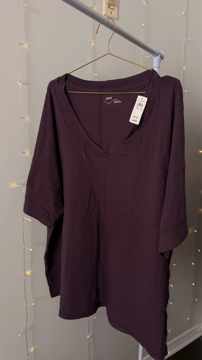Aerie Oversized Boyfriend V-Neck T-Shirt | XL | NWT - photo 3