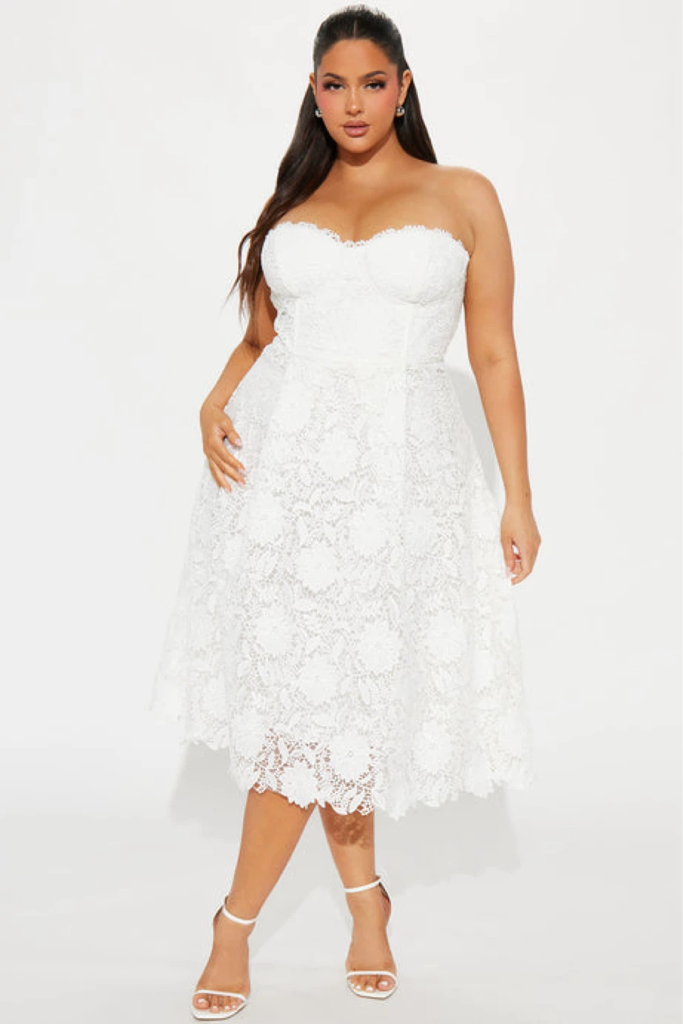 Fashion Nova Curve Lace MIDI Dress | 1XL | Wedding NWT