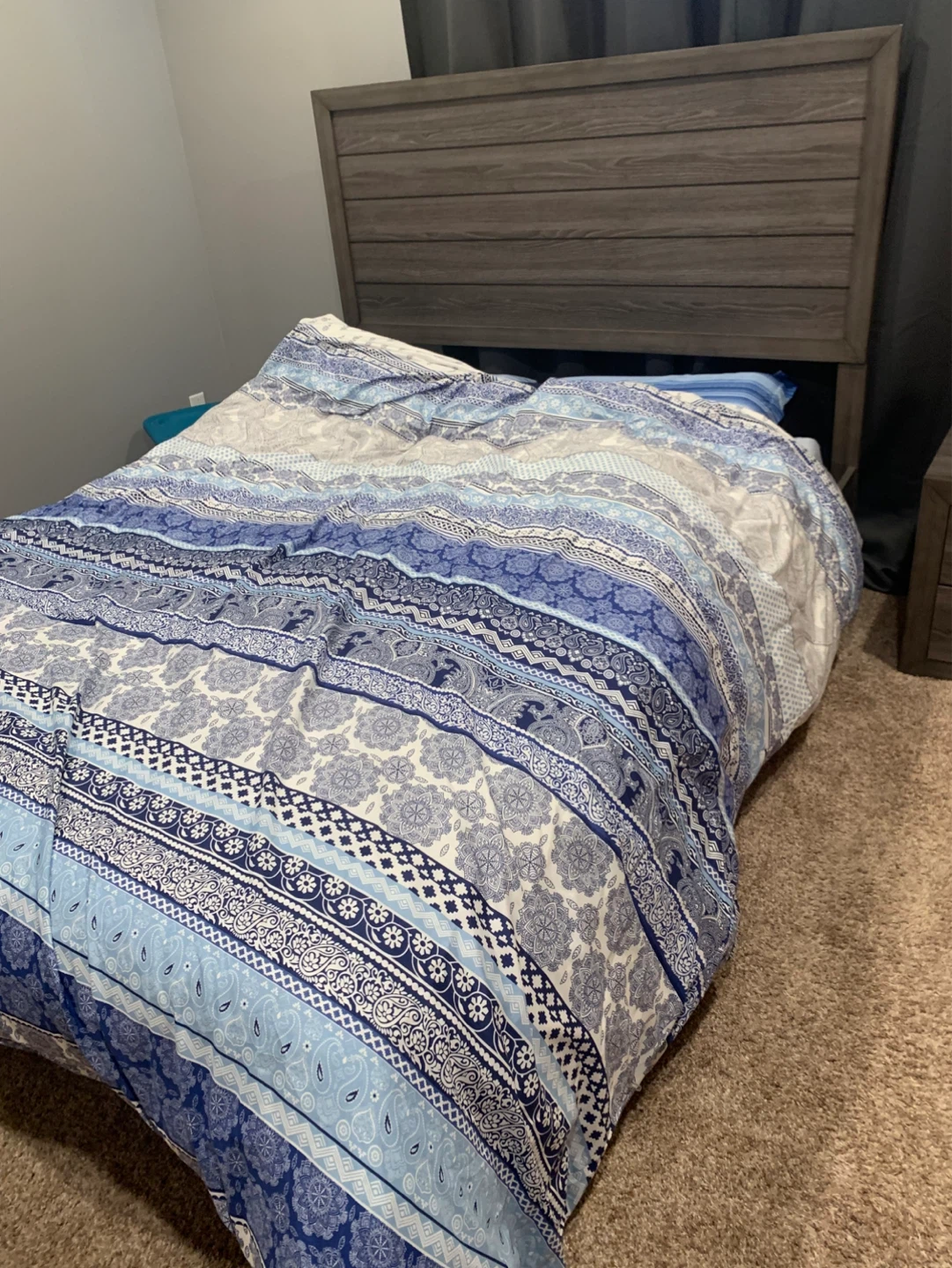 Miller Queen Bed frame and Night Table - Grey