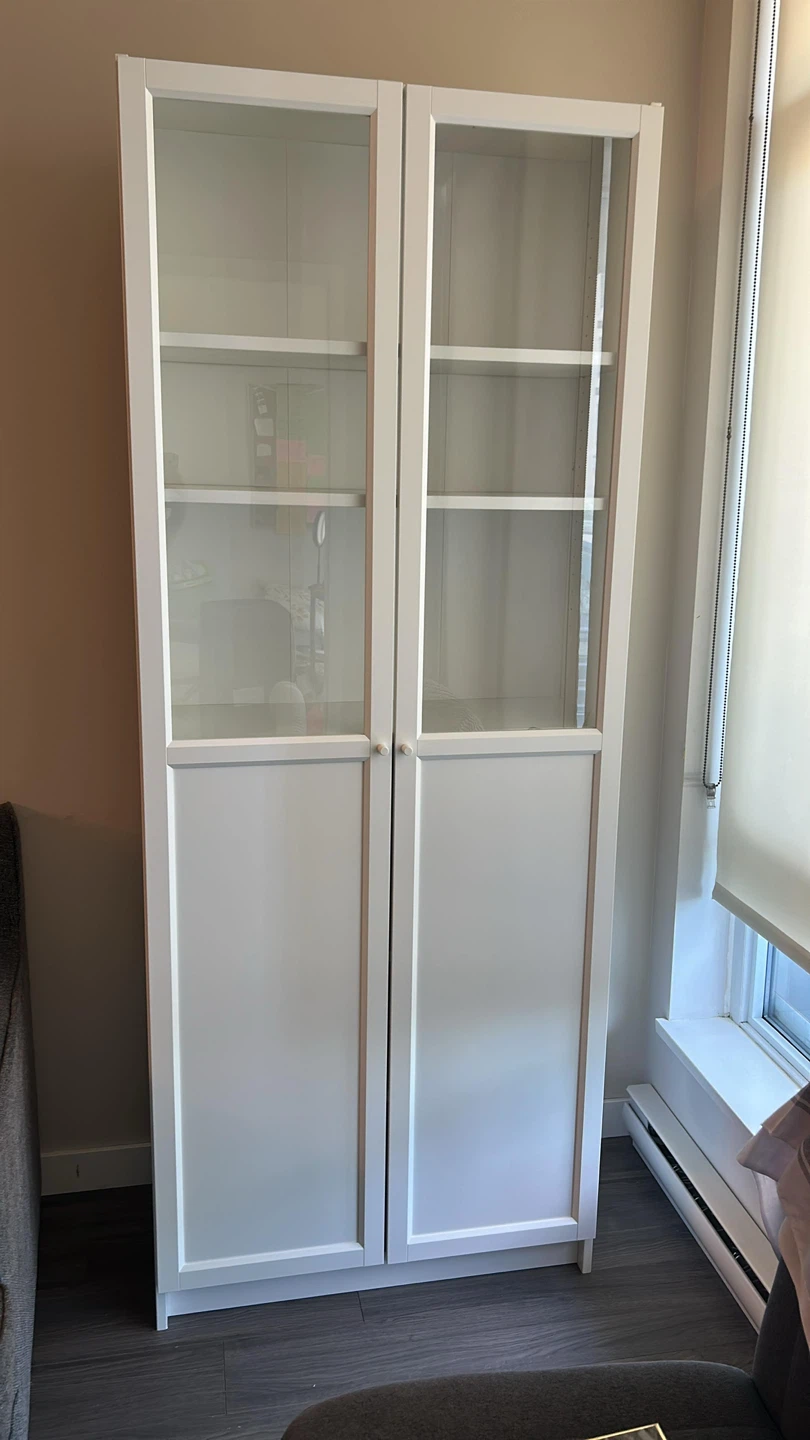 IKEA BILLY / OXBERG Bookcase with Glass Doors - White