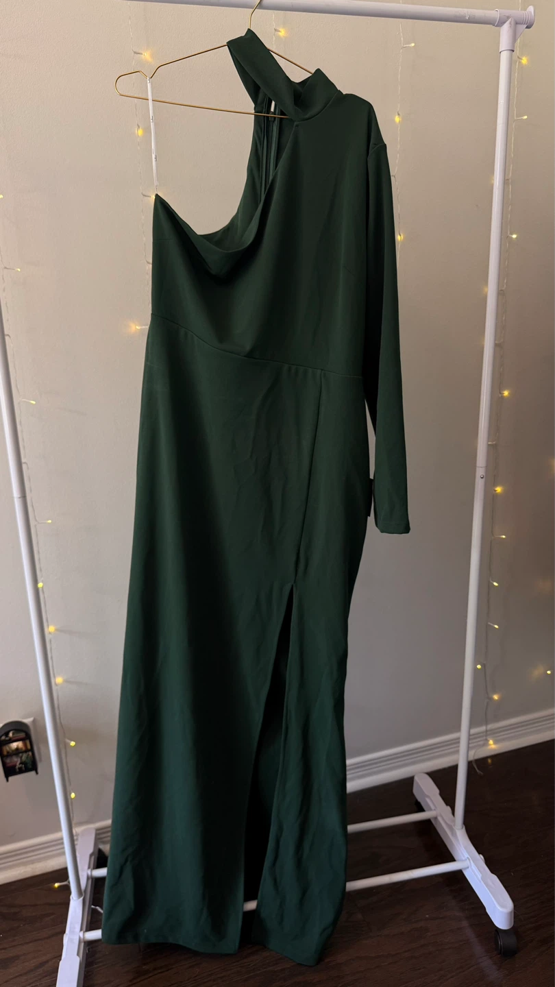 Lulus Emerald One-Shoulder Maxi Dress | XXL | NWT - photo 2