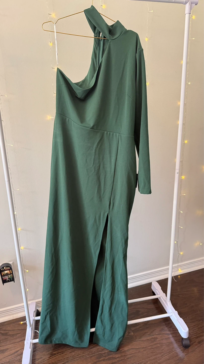 Lulus Emerald One-Shoulder Maxi Dress | XXL | NWT - photo 3