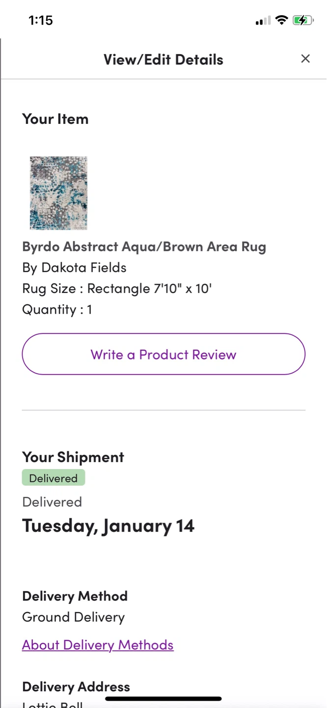 Byrdo Abstract Aqua/Brown Area Rug by Dakota Fields - photo 3