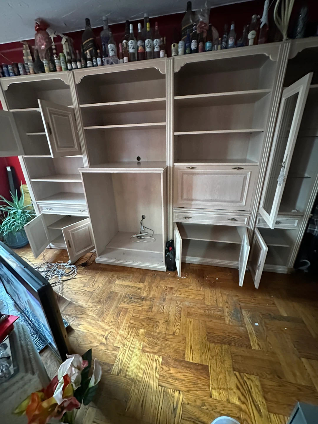 Large Wall Unit with Shelving and Cabinet