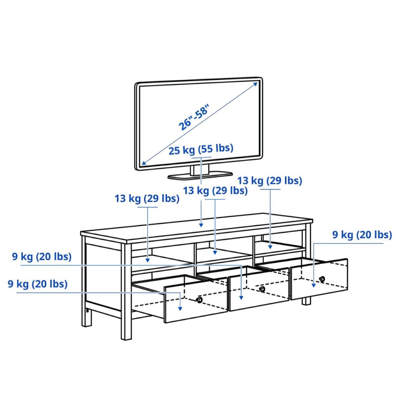 IKEA HEMNES TV Bench - Black-Brown - photo 4