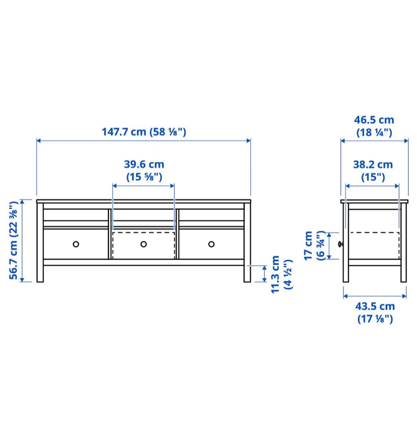 IKEA HEMNES TV Bench - Black-Brown - photo 3