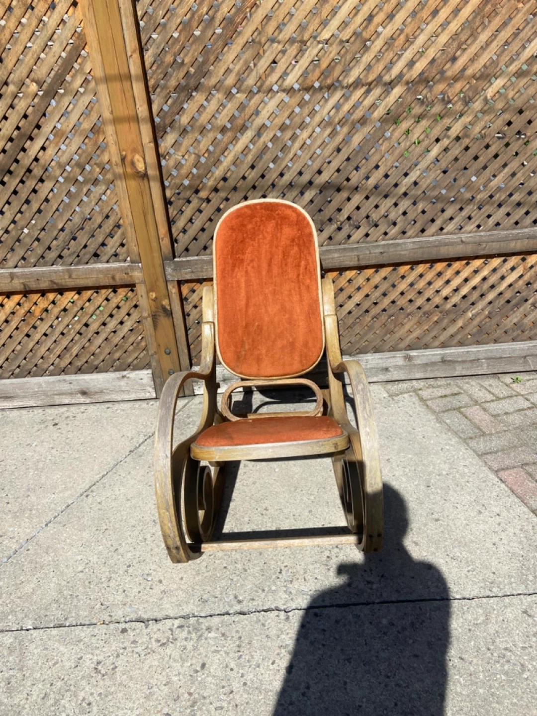 Rocking Chair - Vintage Orange Upholstery